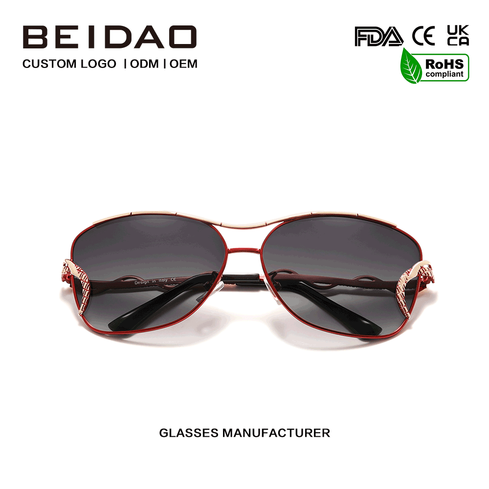 Qadınlar üçün Elegant Vintage Full Rim Gradient Polarizasiyalı Günəş Eynəyi